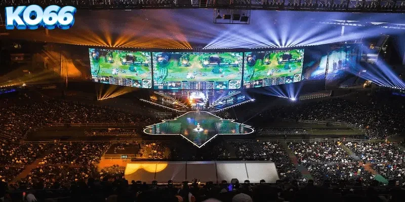 Giao diện sảnh chờ cá cược esports Liên Minh KO66 với các trận đấu đang diễn ra